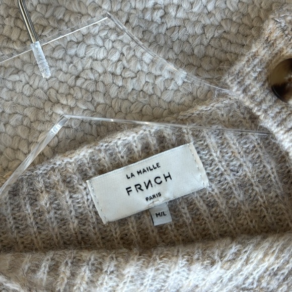 FRNCH Beige Button-Up Sweater - Picture 3 of 4